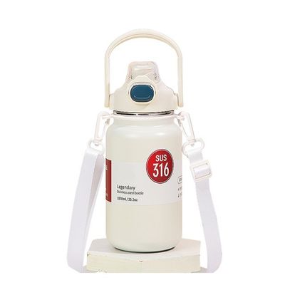 Botella de agua de acero inoxidable con doble pared aislada de 1300 ml botella de vacío de viaje