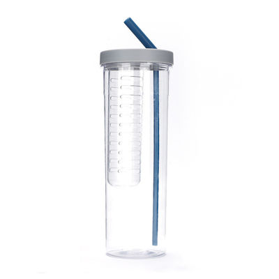 800 ml de plástico para deportes al aire libre zumo de paja botella de agua potable con logotipo personalizado