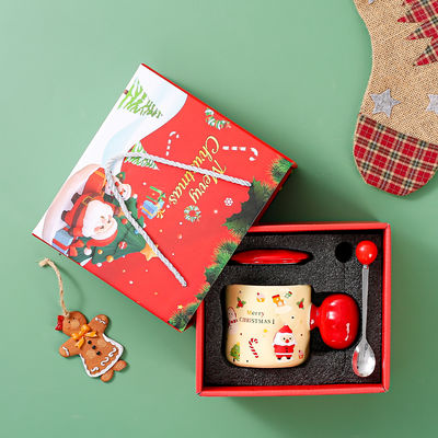 Gran calidad Cerámica Santa Taza con cuchara Regalo de Navidad natural y saludable