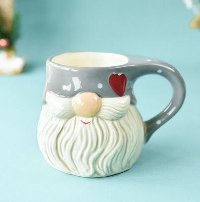 Taza de cerámica de Navidad personalizada con diseño de dibujos animados en 3D y color personalizado