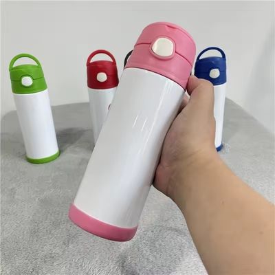 12 oz 350 ml de acero inoxidable aislado blanco para niños botella de agua de sublimación ideal para todas las edades