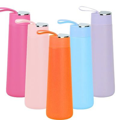 Color personalizado 304 Acero inoxidable Vacuo Deportivo Portátil 350ml Botella de agua con mango