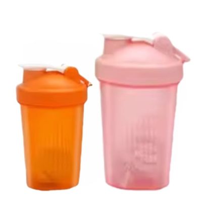 Unisex 400ml botella de batido de proteínas de boca ancha con tapa y bola de acero de material PP PE