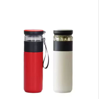 500 ml de filtro de separación de acero inoxidable botella de vidrio de vacío aislada taza de té portátil