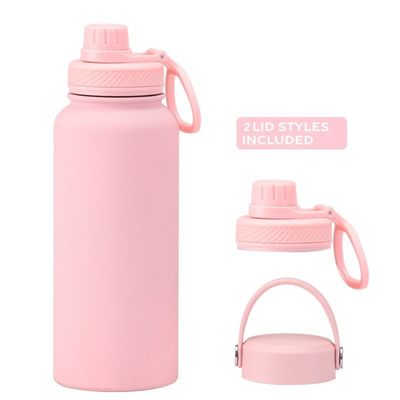 Conjunto de botellas de vacío de agua aislada recubierta en polvo para acampar Logotipo personalizado