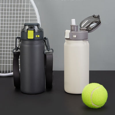 Sport 2023 Botella de agua aislada al vacío con 2 tapas Repleta de acero inoxidable 304