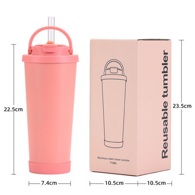 Logotipo personalizado Acceptable tumbler de vacío de acero inoxidable con tapa y taza de paja de viaje