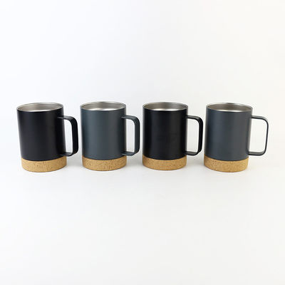 Taza de acero inoxidable de 12 onzas negro mate con fondo de corcho y tapa de cerradura deslizante Perfecto