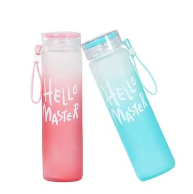 Capa a prueba de fugas Botella de agua de vidrio Diseño personalizado para regalos de negocios de senderismo unisex