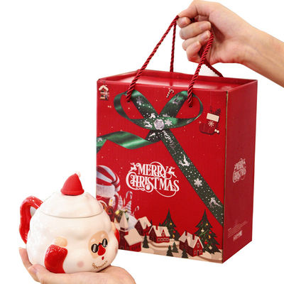 Tazas de café de cerámica nórdica personalizadas de Navidad Capacidad de 400 ml con diseño de Santa Claus