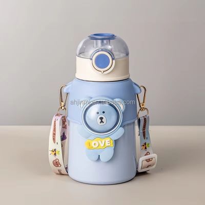 Taza de agua de paja para niños con aislamiento térmico con correa