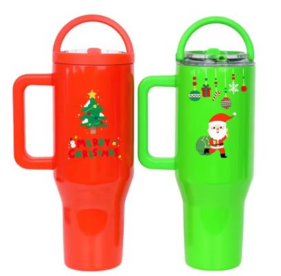 Botella de agua de acero inoxidable de 40 oz Tumbler con tapas de mango y ventaja ecológica