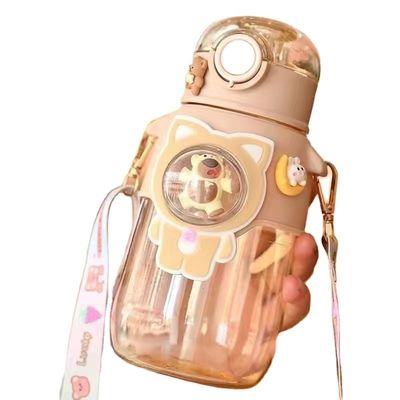 Botella de agua de plástico de 680 ml con paja para la ocasión de regreso a la escuela de color púrpura personalizado