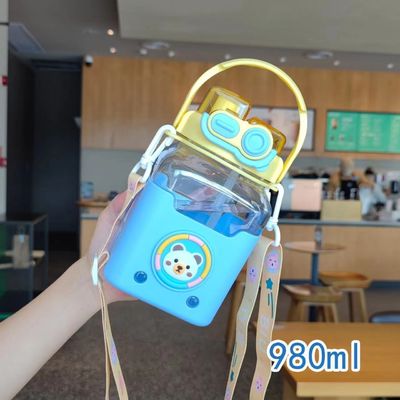 Taza de paja cuadrada para niños de gran capacidad con método de flujo directo de agua potable