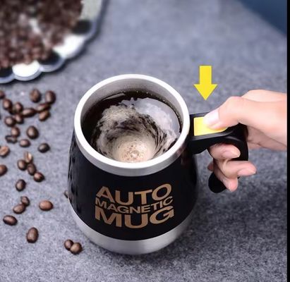 Conveniente portable eléctrico de agitación de café botella de leche 450 ml de acero inoxidable tumbler