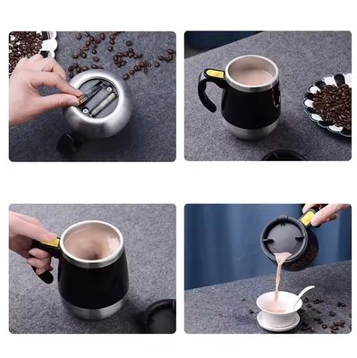 Conveniente portable eléctrico de agitación de café botella de leche 450 ml de acero inoxidable tumbler