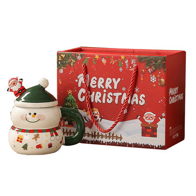 Hombre de nieve festivo Santa Taza de café MANUAL Cerámica Mike Taza con Fiestas caja regalo