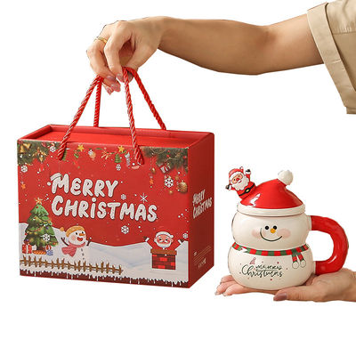 Hombre de nieve festivo Santa Taza de café MANUAL Cerámica Mike Taza con Fiestas caja regalo