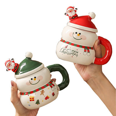 Hombre de nieve festivo Santa Taza de café MANUAL Cerámica Mike Taza con Fiestas caja regalo