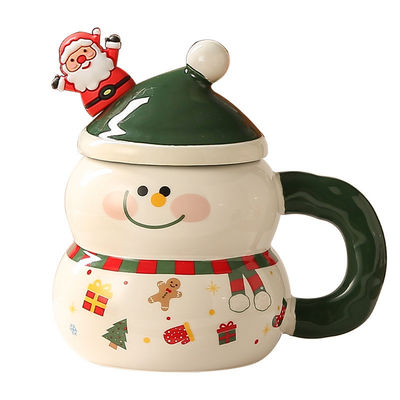 Hombre de nieve festivo Santa Taza de café MANUAL Cerámica Mike Taza con Fiestas caja regalo