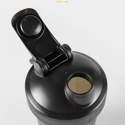 600 ml de fitness plástico negro gimnasio mezclador de agitación taza para deportes diseño impermeable