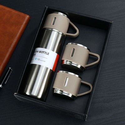 500 ml regalo de negocios de acero inoxidable de vacío botella de café botella de agua de copa de juego