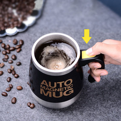1 pieza doble aislada auto-agitación taza eléctrica perezosa mezcla automática de acero inoxidable de viaje taza de café