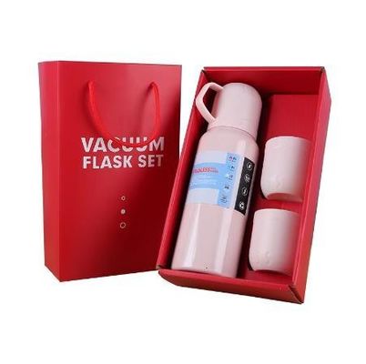 Conjunto de regalos de taza de agua de aislamiento al vacío de acero inoxidable portátil con tres tapas para viajeros