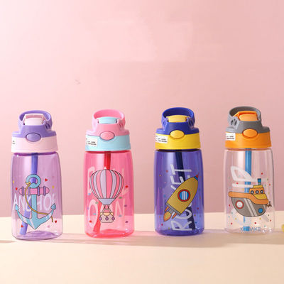 16OZ Niños Bonitos Portátiles Infiltrables Bebida Directa Botella de agua de plástico con logotipo personalizado de paja