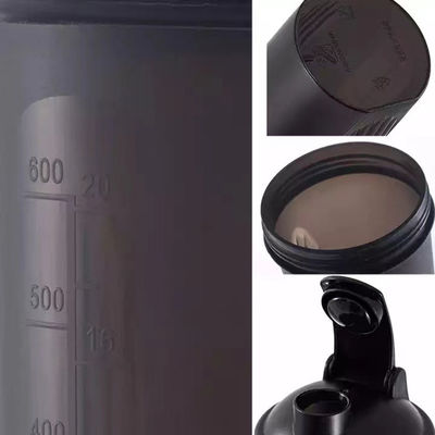 400 ml de acondicionamiento físico plástico negro gimnasio mezclador de batidora de taza de batidora de proteínas botella para versátil