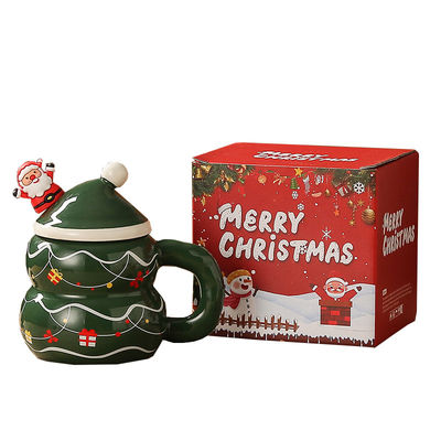 400 ml de capacidad Hombre de Nieve lindo Papá Noel Café Navidad Cerámica Mike Taza Con Caja de Regalo