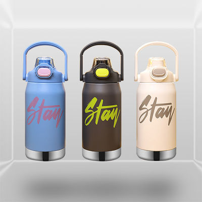 Super Nuevo Estilo Niños Bonitos Botellas de Vacío de dibujos animados Niños Flasca aislada Botella de agua térmica con paja