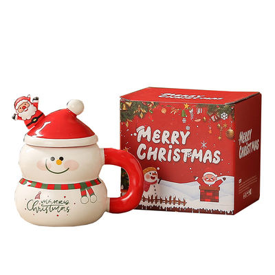 8.5x6.8cm Cerámica diseño de Navidad leche taza de café con taza de regalo caja Muñeco de nieve Santa