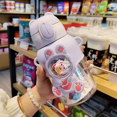Taza de beber a prueba de fugas de 600 ml Reutilizable y colorida para la escuela de niños