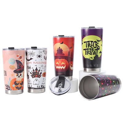 304 de acero inoxidable 3D Impreso Taza de cerveza 20oz Taza de termo de coche con diseño de Halloween