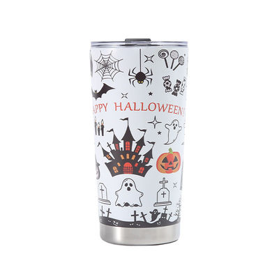 304 de acero inoxidable 3D Impreso Taza de cerveza 20oz Taza de termo de coche con diseño de Halloween