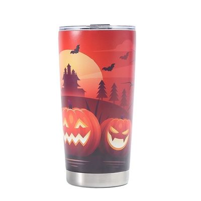 304 de acero inoxidable 3D Impreso Taza de cerveza 20oz Taza de termo de coche con diseño de Halloween