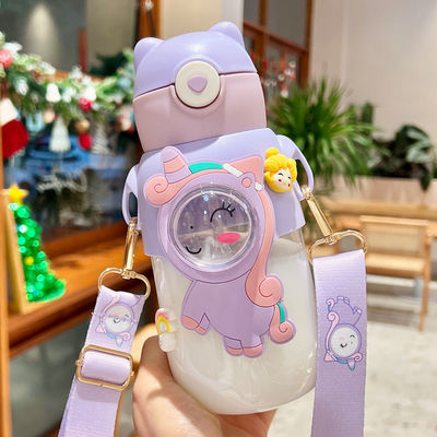 Botella de agua con paja con osos lindos diseño ideal para estudiantes en verano