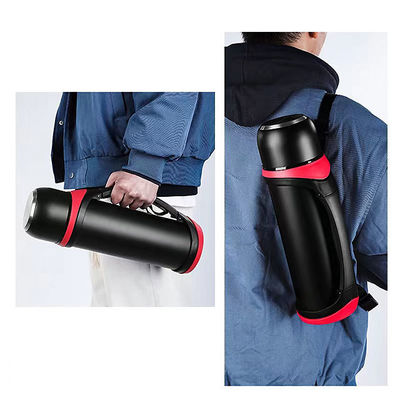 Diseño Deportivo Gran Capacidad 2QT 64oz Botella de vacío aislada con taza para bebidas calientes