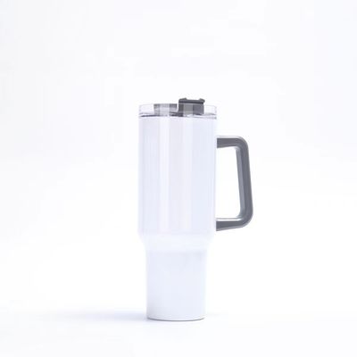Botella de agua de vacío de acero inoxidable de 40 oz Tumbler con mango y tapa de paja estilo americano