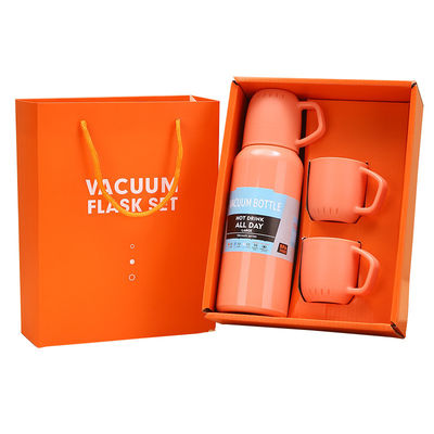 Conjunto de botellas aisladas al vacío de acero inoxidable 304 para negocios caja regalo 3 tapas incluidas