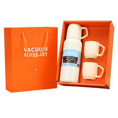 Conjunto de botellas aisladas al vacío de acero inoxidable 304 para negocios caja regalo 3 tapas incluidas