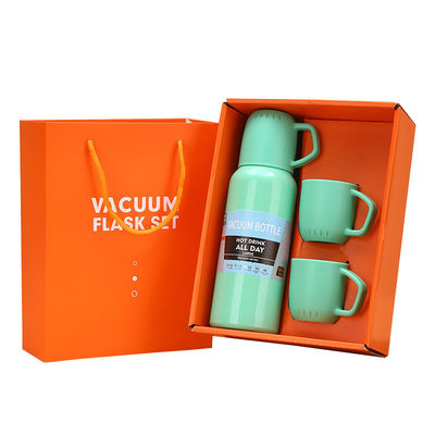 Set de recipientes de bebida con logotipo personalizable con taza aislada al vacío de acero inoxidable 304 y 3 tapas