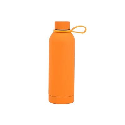 Venta Colorida Botella de agua aislada de boca estrecha de acero inoxidable 304 con agarre de mano