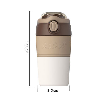 Regalos de negocios de alta calidad botella de agua de acero inoxidable de doble pared con juego de tazas de paja