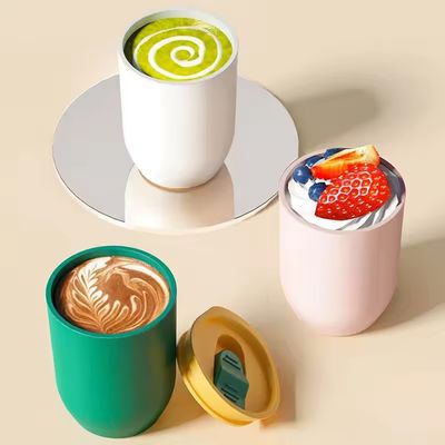 12 oz Eco-amigable AS Tazas de taza de café de plástico para accesorios de diseño moderno con paja