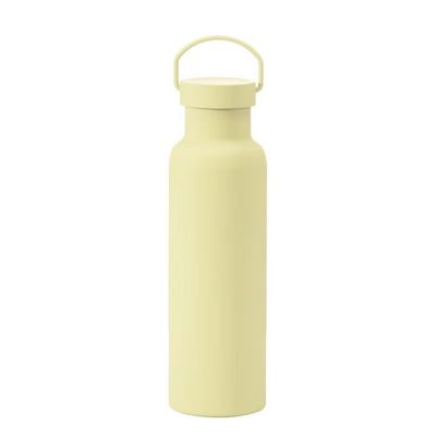 Botella de vacío desechable de acero inoxidable de color sólido Taza deportiva aislada con mango