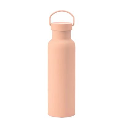 Botella de vacío desechable de acero inoxidable de color sólido Taza deportiva aislada con mango
