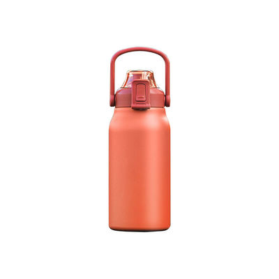 Botella de agua de acero inoxidable personalizada con tapa de mango de paja 316 interior y 304 exterior