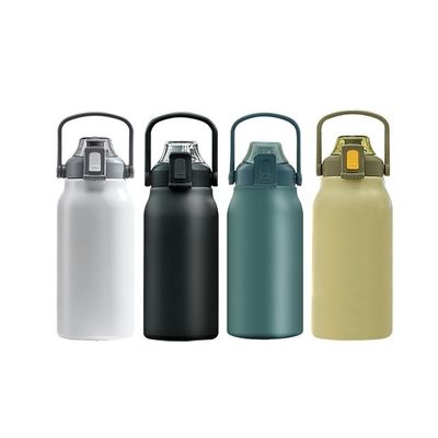 Botella de agua de acero inoxidable personalizada con tapa de mango de paja 316 interior y 304 exterior
